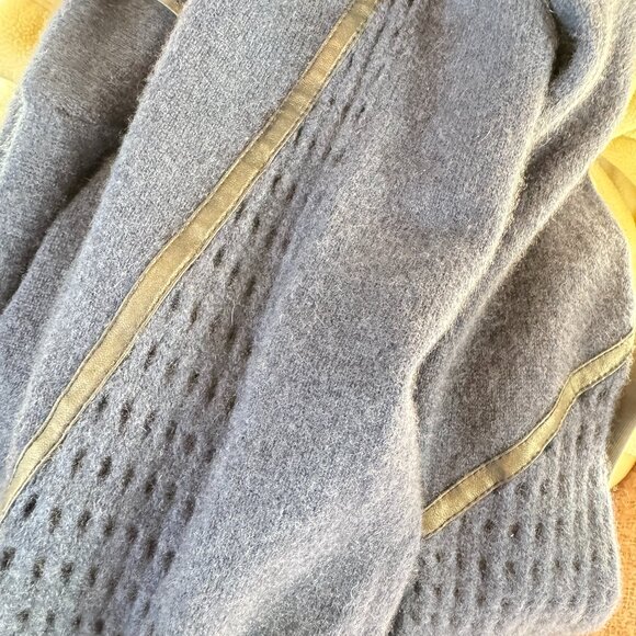 One Grey Day Cashmere & Leather Trim Hoodie Sweater - Picture 8 of 11